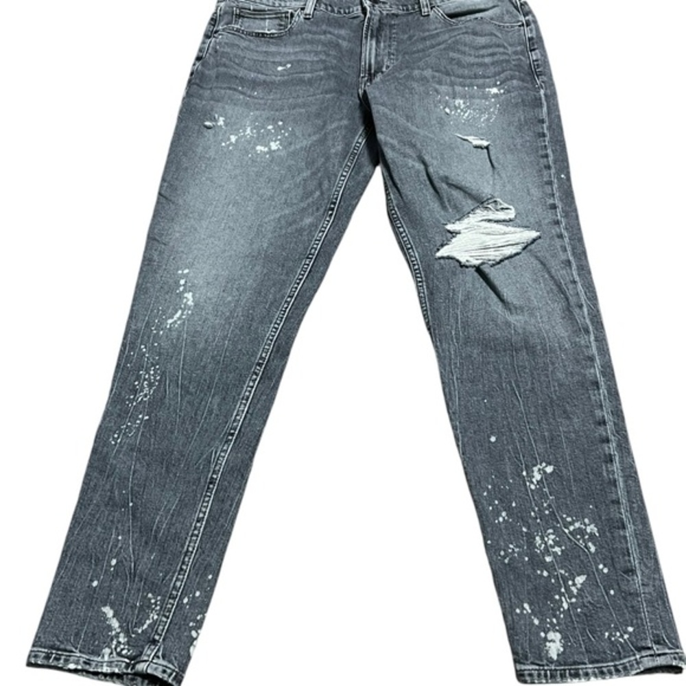 Hudson Zack Skinny Destroyed Paint Spatter Blue Jeans Size 36
